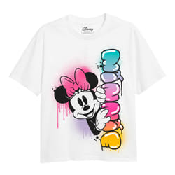 Disney Girls Minnie Mouse Rainbow Fade T-Shirt - 12-13 Years, White