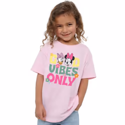 Disney Girls Good Vibes Only Minnie Mouse T-Shirt - 3-4 Years, Light Pink