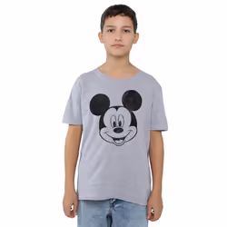 Disney Boys Mickey Mouse Face T-Shirt - 7-8 Years, Sports Grey