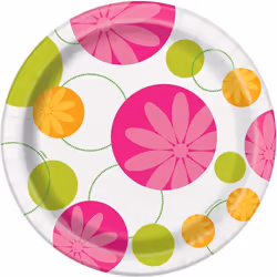 Unique Party Paper Flowers Summer Dinner Plate (Pack of 8)