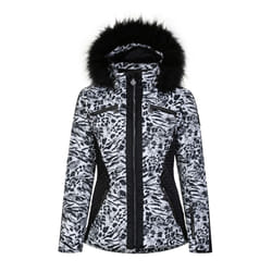 Regatta Womens/Ladies Julien Macdonald Mastery Animal Print Ski Jacket - 18 UK, White/Black
