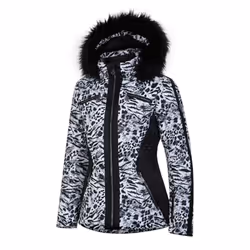 Regatta Womens/Ladies Julien Macdonald Mastery Animal Print Ski Jacket - 18 UK, White/Black