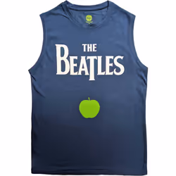 The Beatles Unisex Adult Apple Cotton Logo Tank Top - S, Denim Blue