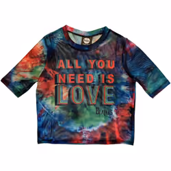 The Beatles Womens/Ladies All You Need Is Love Mesh Crop Top - XS, Blue