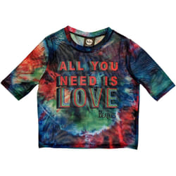 The Beatles Womens/Ladies All You Need Is Love Mesh Crop Top - XS, Blue