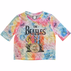 The Beatles Womens/Ladies Sgt Pepper Mesh Crop Top - S, Multicoloured