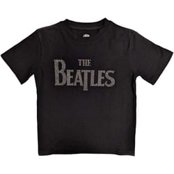 The Beatles Childrens/Kids Drop T Logo Embellished T-Shirt - 5-6 Years, Black