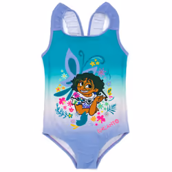 Encanto Girls One Piece Swimsuit - 9-10 Years, Blue/Purple