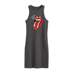 Amplified Womens/Ladies Autographs The Rolling Stones Slim Sleeveless Dress - M, Charcoal