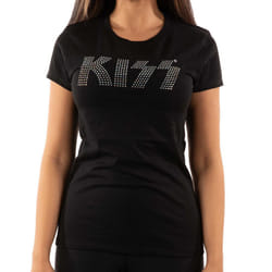 Kiss Womens/Ladies Logo Embellished T-Shirt - XXL, Black