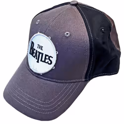 The Beatles Unisex Adult Drum Logo Baseball Cap - One Size, Black/Charcoal Grey
