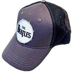 The Beatles Unisex Adult Drum Logo Baseball Cap - One Size, Black/Charcoal Grey