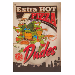 Teenage Mutant Ninja Turtles Pizza Dudes Fabric Wall Banner