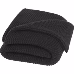 Seasons Suzy Polyester Knitted Blanket - 120cm x 150cm, Solid Black
