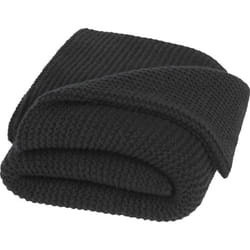 Seasons Suzy Polyester Knitted Blanket - 120cm x 150cm, Solid Black