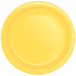 Amscan Paper Plain Dinner Plate (Pack of 8) - One Size, Yellow