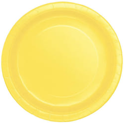 Amscan Paper Plain Dinner Plate (Pack of 8) - One Size, Yellow