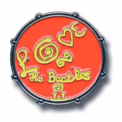 The Beatles Drum Love Badge - One Size, Orange/Yellow