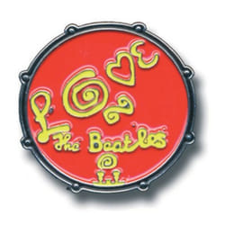 The Beatles Drum Love Badge - One Size, Orange/Yellow