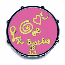 The Beatles Drum Love Badge - One Size, Pink/Yellow