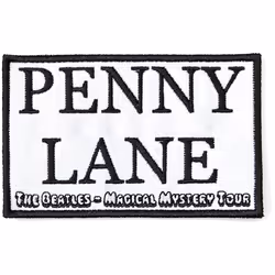 The Beatles Penny Lane Woven Patch - One Size, White/Black