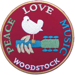 Woodstock Peace - Love - Music Iron On Patch