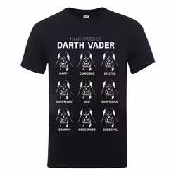 Star Wars Boys Many Faces Of Darth Vader Cotton T-Shirt - 9-11 Years, Black