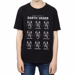 Star Wars Boys Many Faces Of Darth Vader Cotton T-Shirt - 9-11 Years, Black