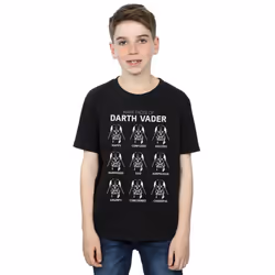Star Wars Boys Many Faces Of Darth Vader Cotton T-Shirt - 9-11 Years, Black