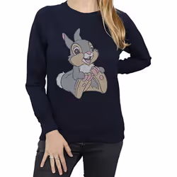 Disney Womens/Ladies Classic Thumper Cotton Sweatshirt - XL, Navy Blue