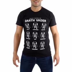 Star Wars Mens Many Faces Of Darth Vader Cotton T-Shirt - XL, Black