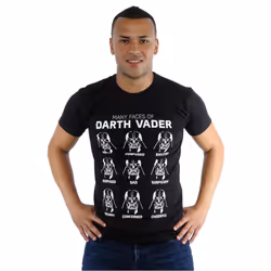 Star Wars Mens Many Faces Of Darth Vader Cotton T-Shirt - XL, Black