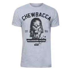 Star Wars Mens Collegiate Chewbacca Heather T-Shirt - XL, Heather Grey