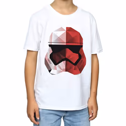 Star Wars: The Last Jedi Boys Cubist Stormtrooper Helmet Cotton T-Shirt - 7-8 Years, White