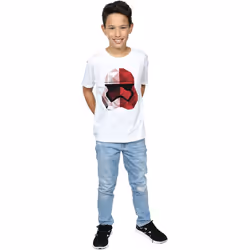 Star Wars: The Last Jedi Boys Cubist Stormtrooper Helmet Cotton T-Shirt - 7-8 Years, White
