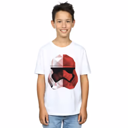 Star Wars: The Last Jedi Boys Cubist Stormtrooper Helmet Cotton T-Shirt - 7-8 Years, White