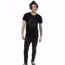 Star Wars: Rogue One Mens Galactic Empire Plans Cotton T-Shirt - L, Black