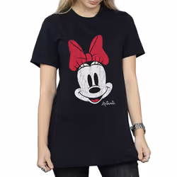 Disney Womens/Ladies Mickey Mouse Distressed Cotton Boyfriend T-Shirt - XXL, Black