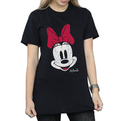 Disney Womens/Ladies Mickey Mouse Distressed Cotton Boyfriend T-Shirt - XXL, Black