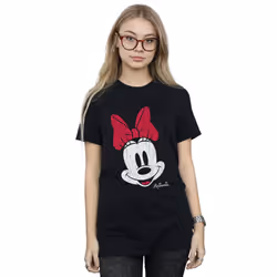 Disney Womens/Ladies Mickey Mouse Distressed Cotton Boyfriend T-Shirt - XXL, Black