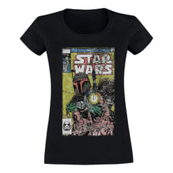 Star Wars Womens/Ladies Boba Fett Comic Cotton T-Shirt - XXL, Black
