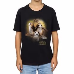Star Wars: The Last Jedi Boys Porg Brushed Cotton T-Shirt - 9-11 Years, Black