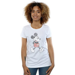 Disney Womens/Ladies Walking Mickey Mouse Cotton T-Shirt - L, White