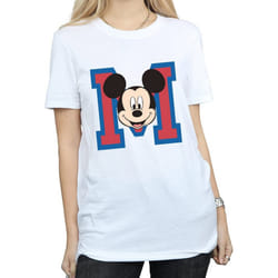 Disney Womens/Ladies M Mickey Mouse Cotton Boyfriend T-Shirt - M, White