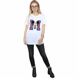 Disney Womens/Ladies M Mickey Mouse Cotton Boyfriend T-Shirt - M, White