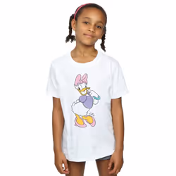 Disney Girls Classic Daisy Duck Cotton T-Shirt - 9-11 Years, White