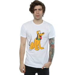 Disney Mens Classic Pluto Cotton T-Shirt - XXL, White