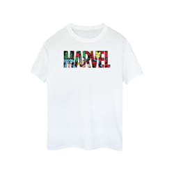 Marvel Comics Womens/Ladies Characters Cotton Logo T-Shirt - XL, White