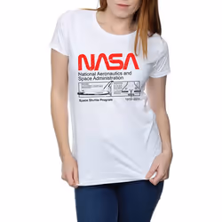 NASA Womens/Ladies Classic Space Shuttle Cotton T-Shirt - M, White