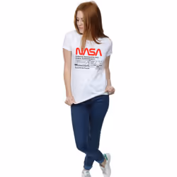 NASA Womens/Ladies Classic Space Shuttle Cotton T-Shirt - M, White